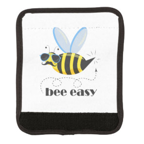 Bee character with mustache sunglasses Bee Easy Luggage Handle Wrap