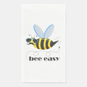 Bee character with mustache sunglasses Bee Easy Paper Guest Towels