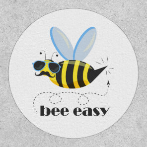 Bee character with mustache sunglasses Bee Easy Patch