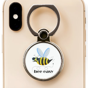Bee character with mustache sunglasses Bee Easy Phone Ring Stand