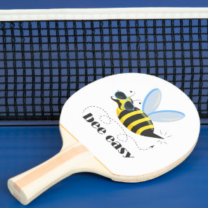 Bee character with mustache sunglasses Bee Easy Ping Pong Paddle