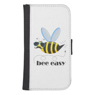 Bee character with mustache sunglasses Bee Easy Galaxy S4 Wallet Case