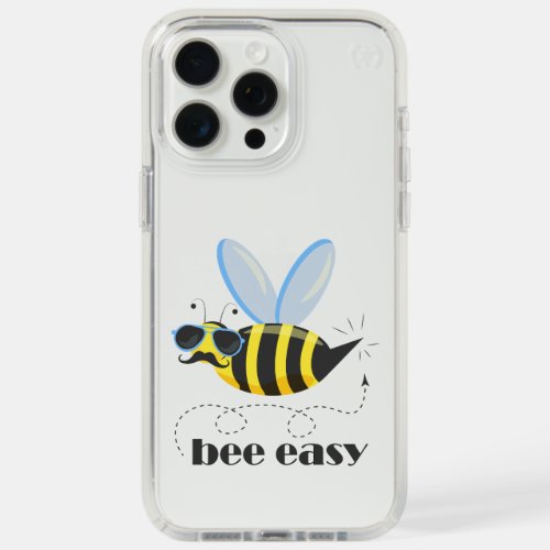 Bee character with mustache sunglasses Bee Easy iPhone 15 Pro Max Case