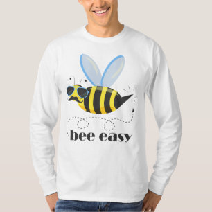 Bee character with mustache sunglasses Bee Easy T-Shirt