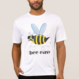Bee character with mustache sunglasses Bee Easy T-Shirt