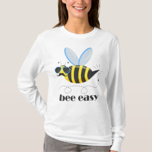Bee character with mustache sunglasses Bee Easy T-Shirt