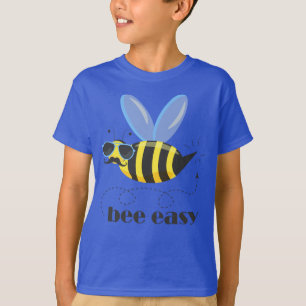 Bee character with mustache sunglasses Bee Easy T-Shirt