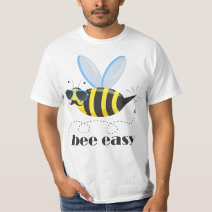 Bee character with mustache sunglasses Bee Easy T-Shirt