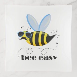 Bee character with mustache sunglasses Bee Easy Trinket Tray