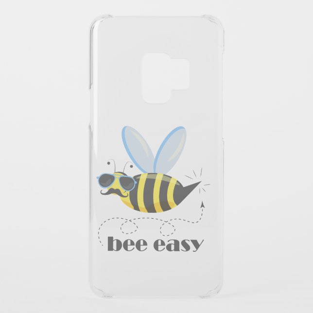 Bee character with mustache sunglasses Bee Easy Uncommon Samsung Galaxy Case (Back)