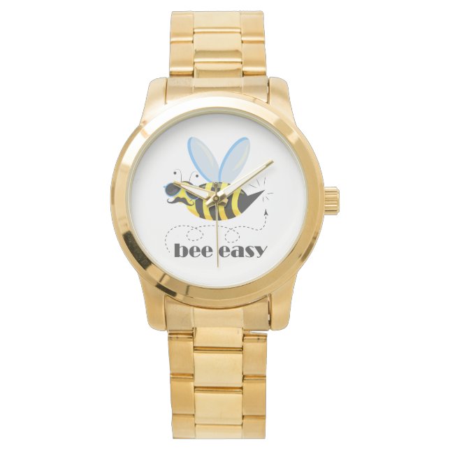 Bee character with mustache sunglasses Bee Easy Watch (Front)