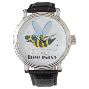 Bee character with mustache sunglasses Bee Easy Watch