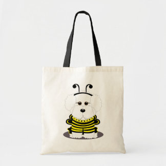 "Bee"chon Whimsical Bichon Frise Bumble Bee Tote Bag