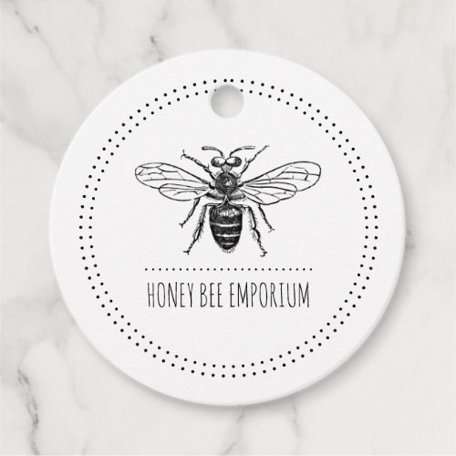Bee Circle Logo Business Price Favor Tags