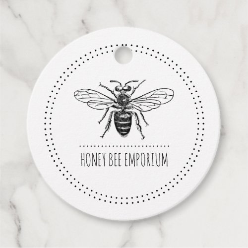 Bee Circle Logo Price Favor Tags