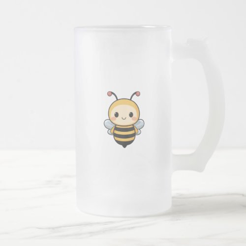 Bee Collection  Frosted Glass Beer Mug