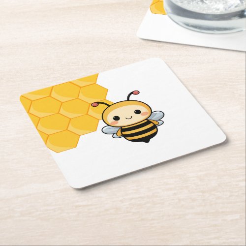 Bee Collection  Square Paper Coaster