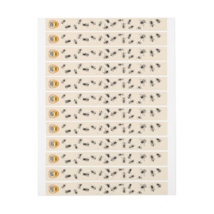 Bee Colony Tamper-proof Security Seal Goldenrod Wrap Around Label