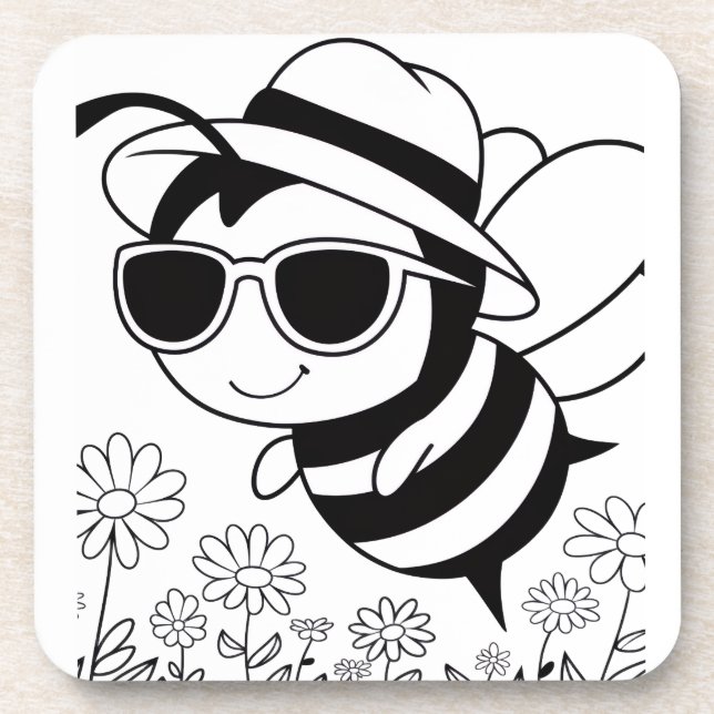 Bee Cool Beverage Coaster (Front)