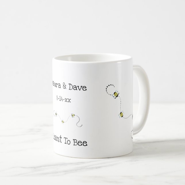Bee Cool Customizable Text Meant To Bee Coffee Mug (Front Right)