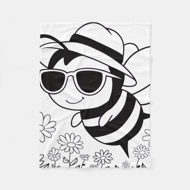 Bee Cool Fleece Blanket (Front)