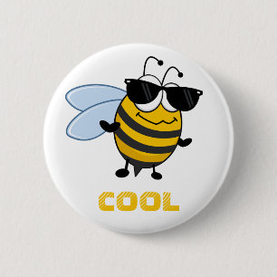 Bee Cool Funny Trendy Bee Customizable Button