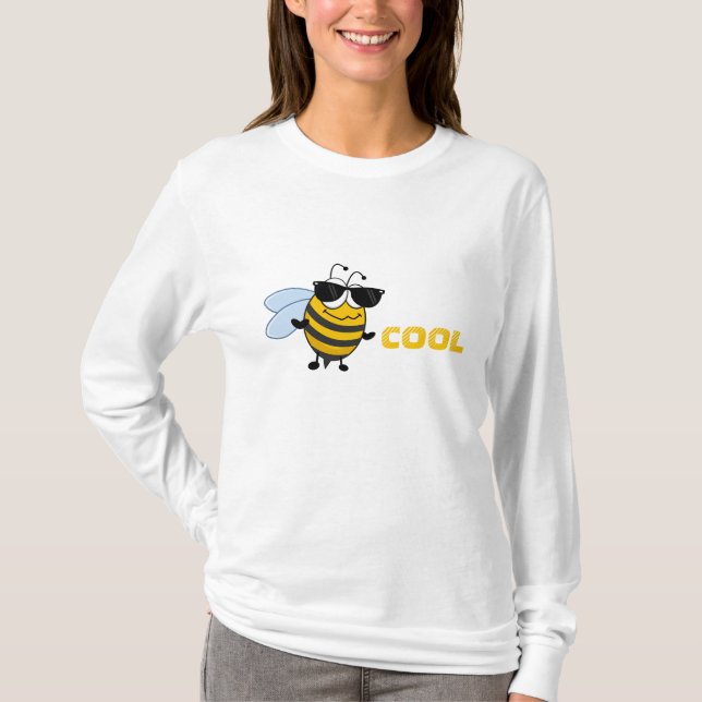 Bee Cool | Funny Trendy Bee Customizable Girl's T-Shirt (Front)