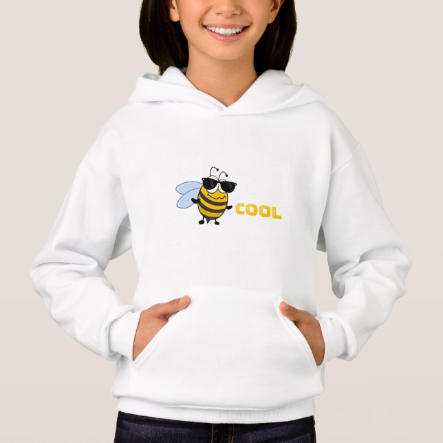 Bee Cool | Funny Trendy Bee Customizable Kid's Hoodie (Front)