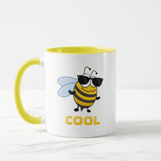 Bee Cool | Funny Trendy Bee Customizable Mug (Left)