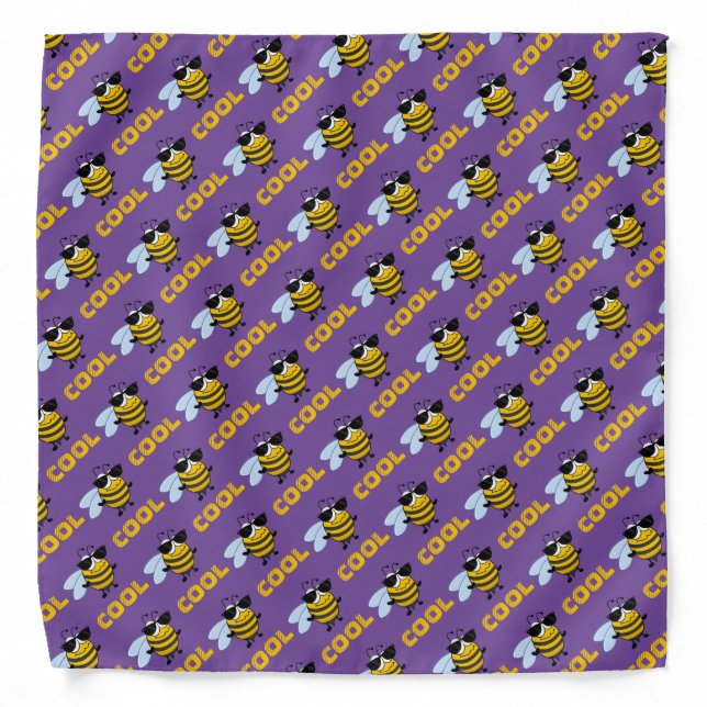 Bee Cool | Funny Trendy Bee Personalized Dog Bandana (Front)