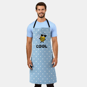Bee Cool Funny Trendy Bee Polka Dot Personalized Apron