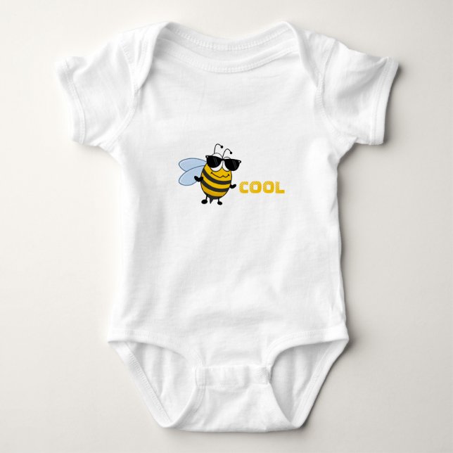 Bee Cool | Funny Trendy Bee Template Baby Bodysuit (Front)