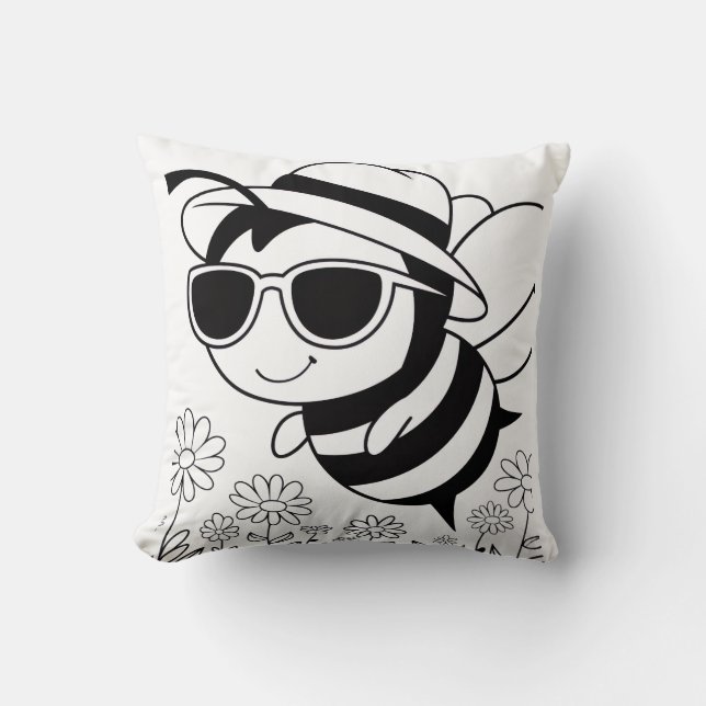 Bee Cool Throw Pillow (Front)