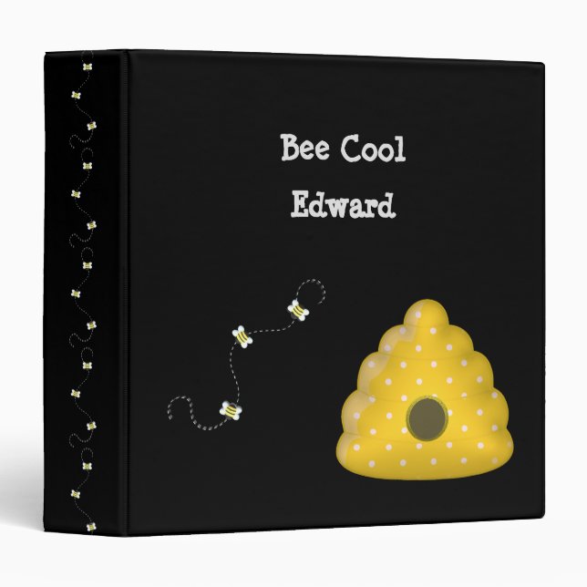 Bee Cool with Bee Hive 3 Ring Binder (Front/Spine)