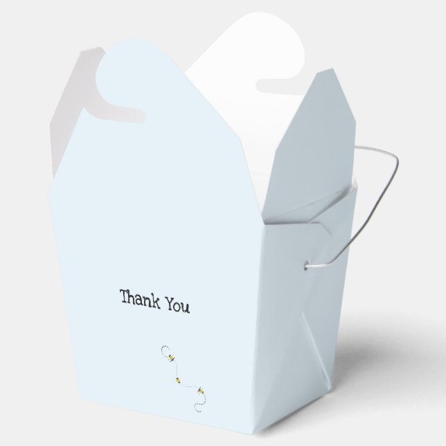 Bee Cool with Bee Hive Thank You Favor Boxes (Opened)