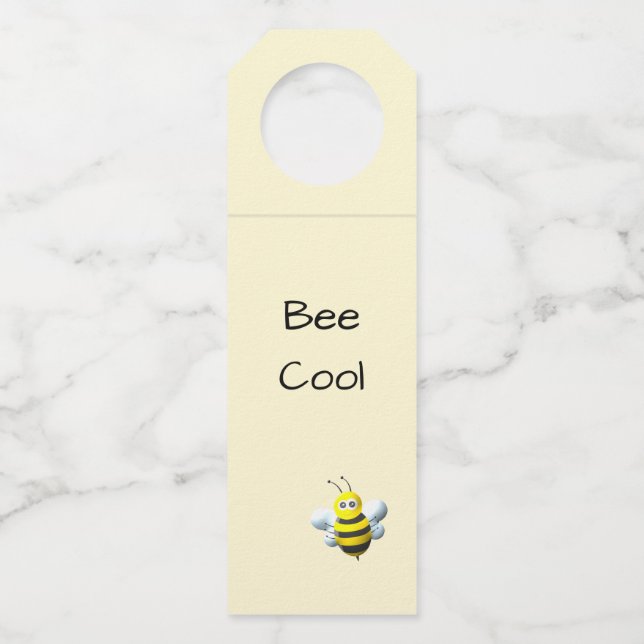 Bee Cool with Bumblebee Bottle Hanger Tag (Front)