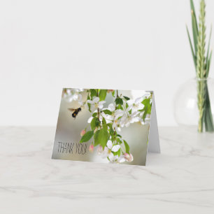 Bee Crabapple Blossom Flower Floral Thank You Note