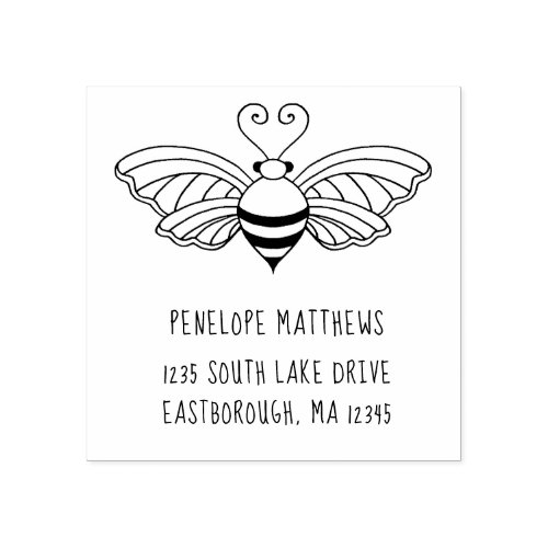 Bee Create Your Own Custom Return Address Rubber Stamp