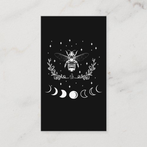 Bee Crescent Moon Witchcraft Wicca Goth Insect Business Card