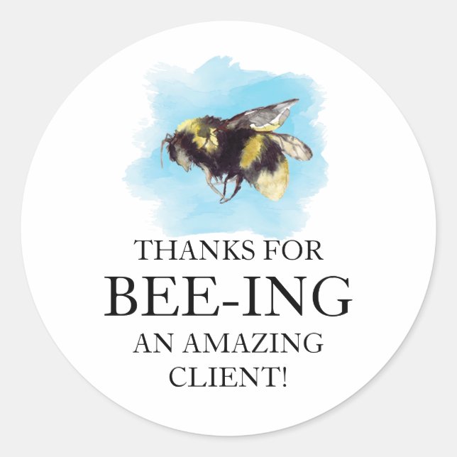 Bee Customer Thank You  Classic Round Sticker (Front)