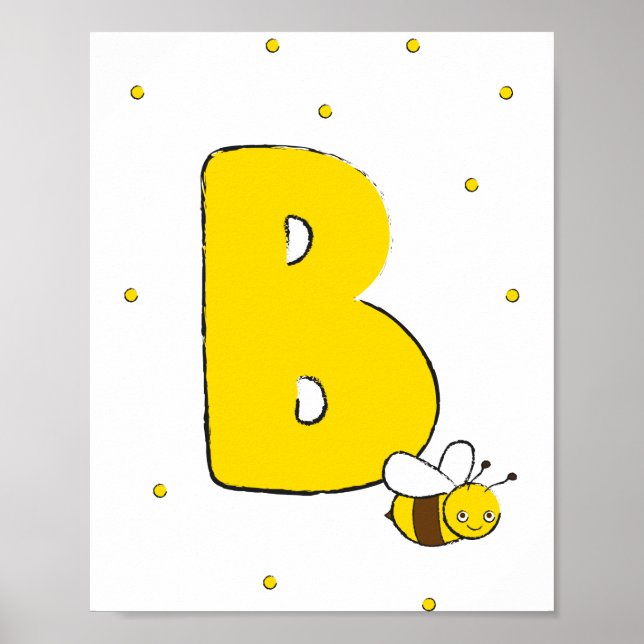 Bee Cute Cartoon Kids Baby Poster (Front)
