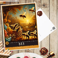 Bee | Cute Family Vintage Animal Postcard