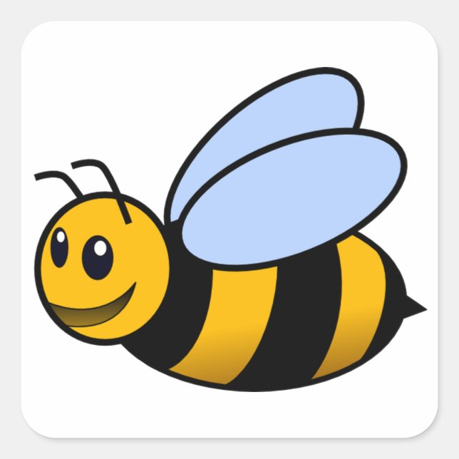 Bee - cute square sticker (Front)