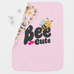 Bee Cute with a sleeping bee design Baby Blanket