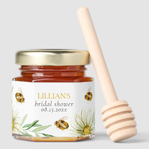 Bee Daisy Floral Bridal Shower Favor Honey Jar Favors