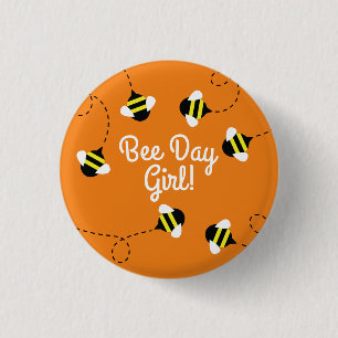Bee Day 1st Birthday Button Pin