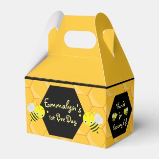 Bee Day 1st Birthday Cute Favor Box