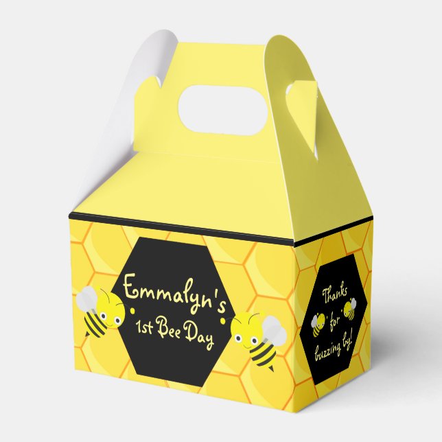 Bee Day 1st Birthday Cute Favor Box (Front Side)