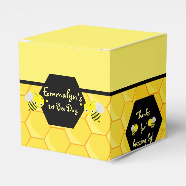 Bee Day 1st Birthday Cute Favor Box (Front Side)