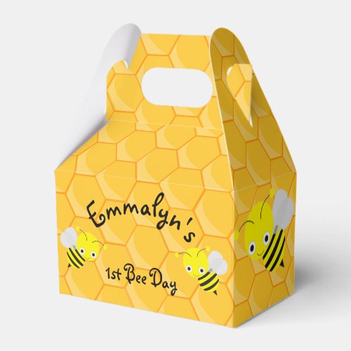 Bee Day 1st Birthday Cute Favor Boxes